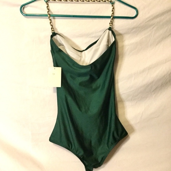 ABAETE PINUP BATHING SUIT ONE PIECE VINTAGE STYLE Y2K SWIMSUIT GREEN BODYSUIT - Picture 3 of 11